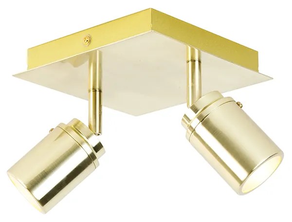 Faretto moderno per bagno ottone quadrato 2 luci IP44 - Ducha
