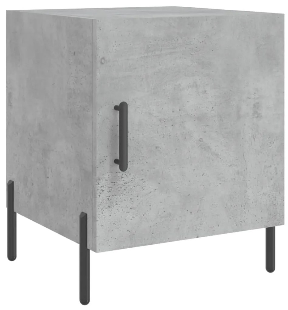 Comodini 2 pz grigio cemento 40x40x50 cm in legno multistrato