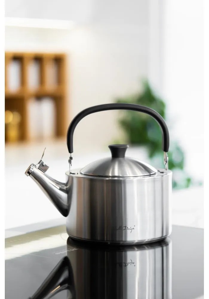 Bollitore in acciaio inox smerigliato con stantuffo , 1,5 l Diamante - Vialli Design