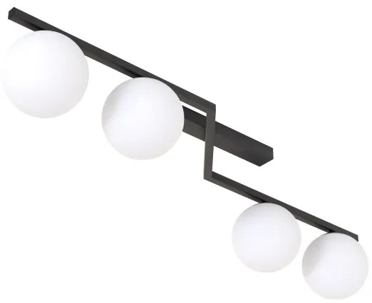 Plafoniera NATON 4xE14/10W/230V nero/bianco