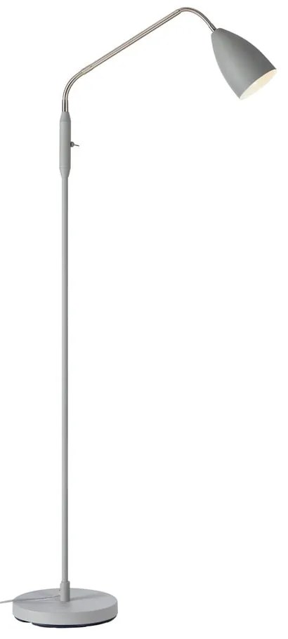 Lampada da terra LED grigia con paralume in metallo e intensità regolabile (altezza totale 140 cm) Patro – Markslöjd