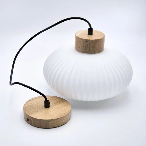 Lampadario a sospensione con filo HARMONY 1xE27/15W/230V diametro 25 cm bianco/quercia