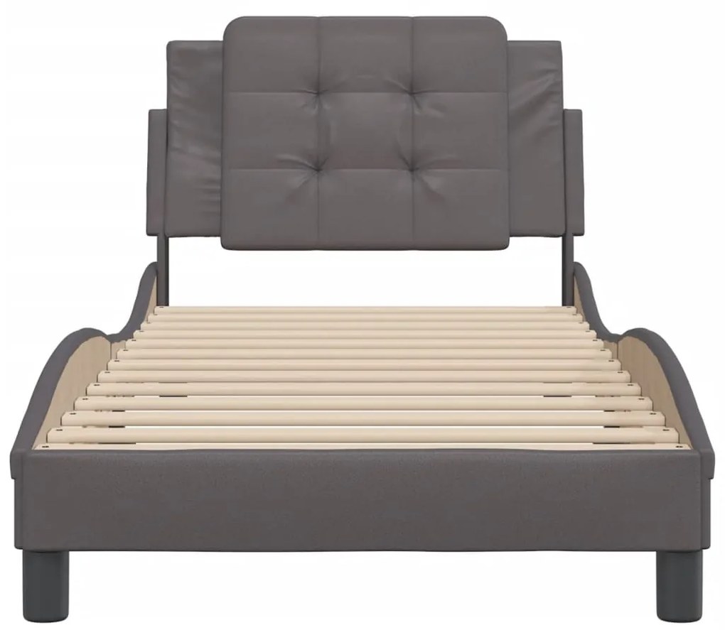 Giroletto con testiera crema 90x200 cm in similpelle