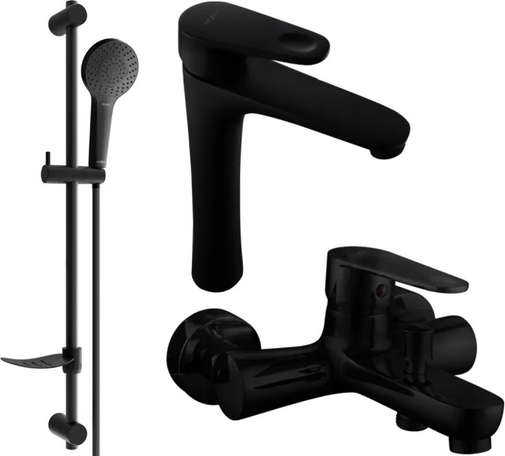 Mexen Kama DF05 set da bagno, nero - 72513DF05-70