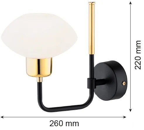 Argon 8032 - Lampada da parete RAVELLO 1xE14/15W/230V nero/oro