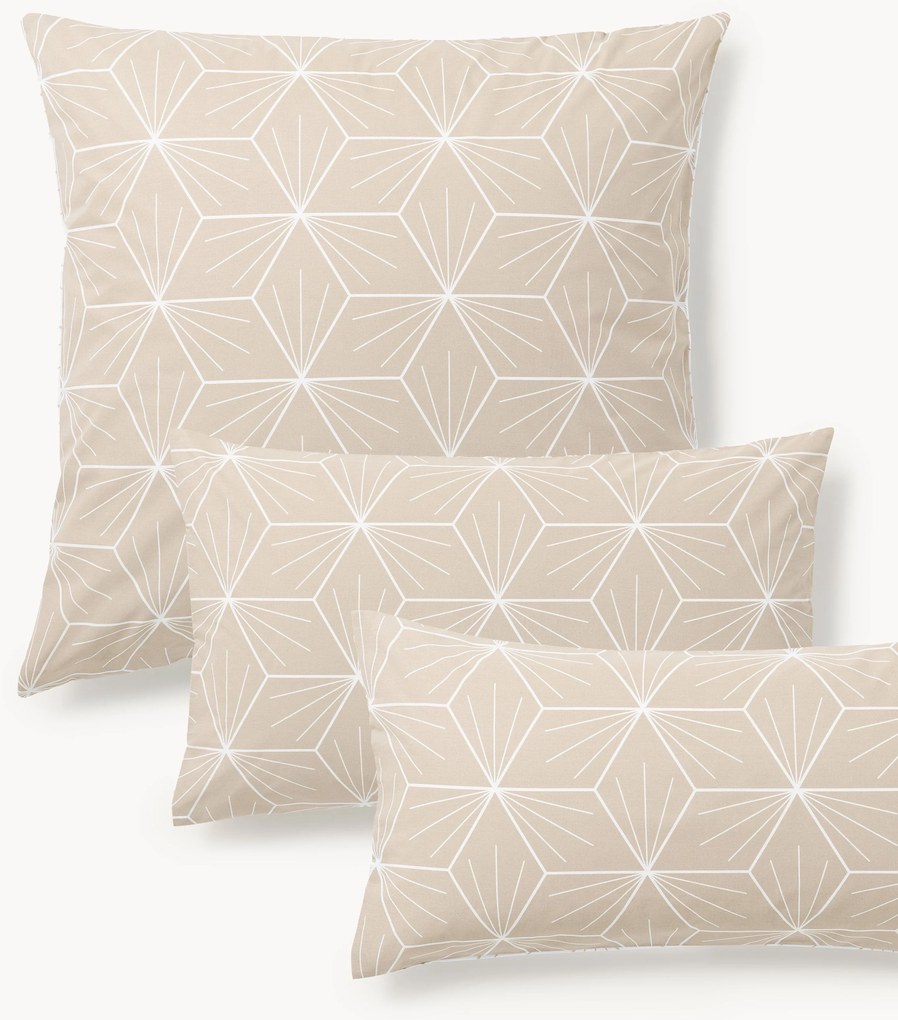 Federa reversibile in cotone con stampa geometrica Ilda