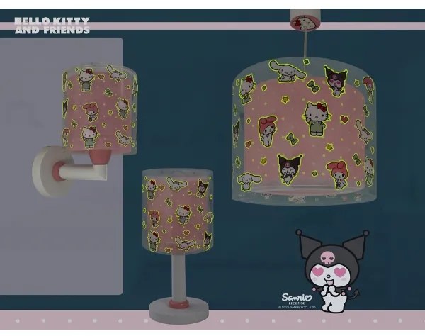 Dalber 41251 - Lampada notturna LED per bambini HELLO KITTY&FRIENDS 1xG4/4W/230V rosa