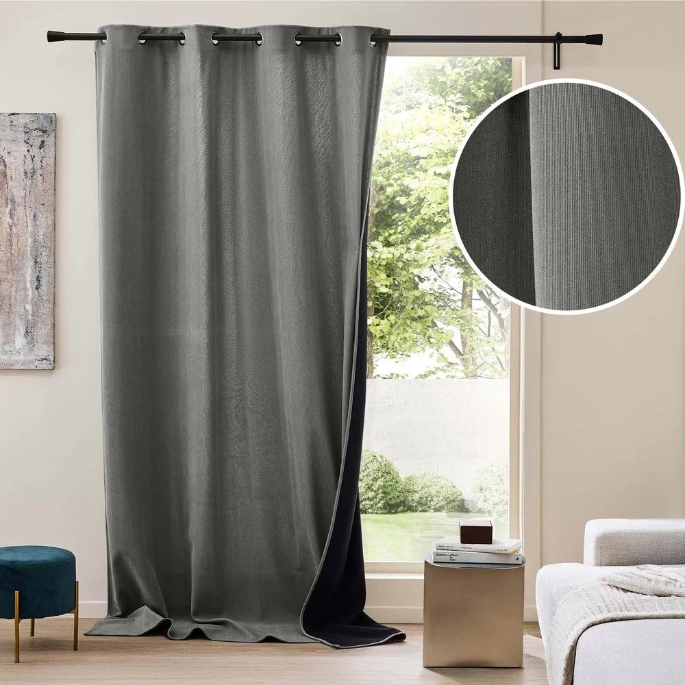 Tenda termoisolante color antracite in velluto a coste 140x260 cm Madison – douceur d'intérieur