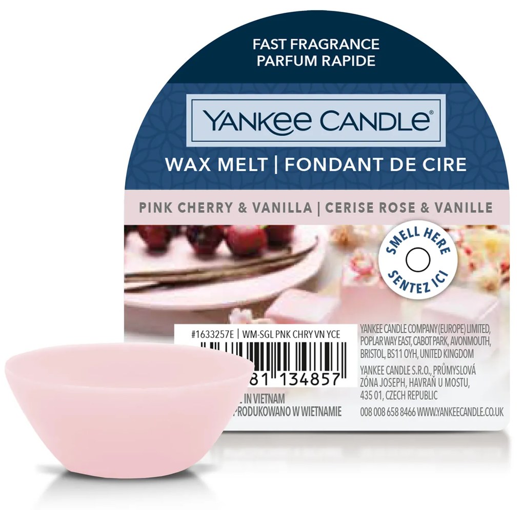 Pink Cherry Vanilla, cera Yankee Candle per bruciatore