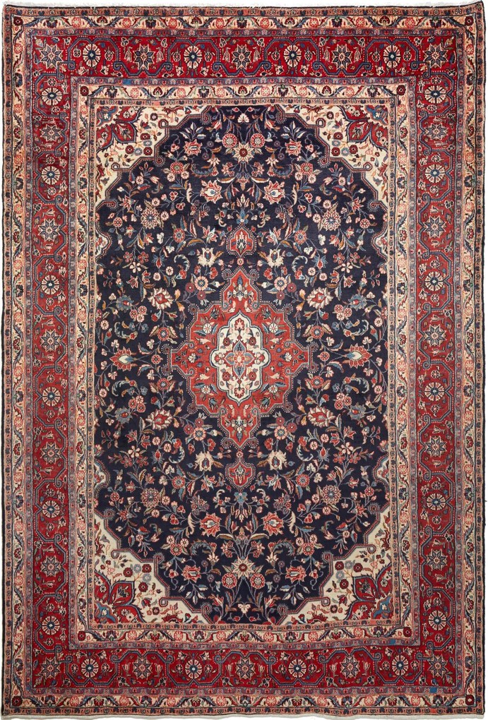 Hamedan Tappeto 320x210 Rosso (Iran) Annodato A Mano