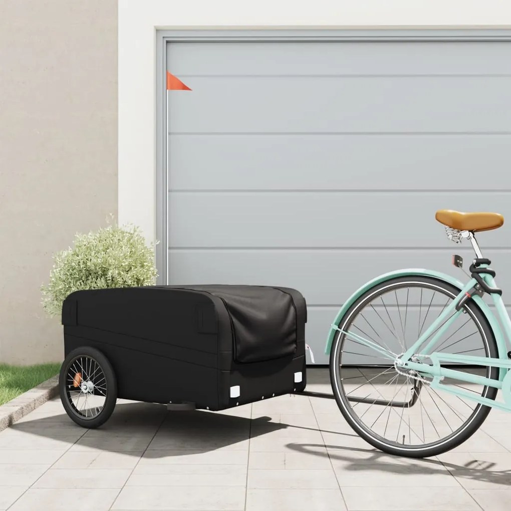 Rimorchio Da Bici Nero 45 Kg İn Ferro /