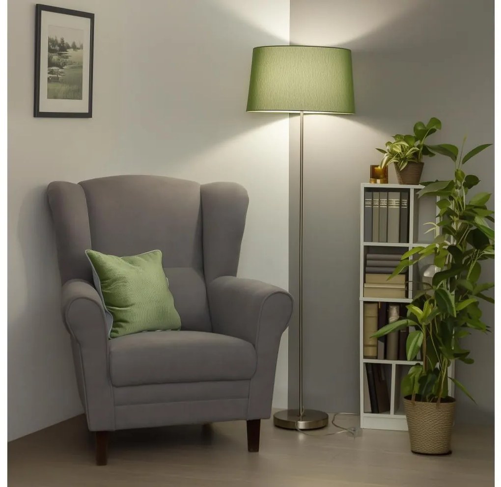 Brilagi - Lampada da terra LED CERIA 1x E27/40W/230V Ø 45 cm verde/cromo opaco