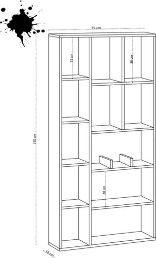 Libreria Moderna Con Vani A Giorno 75x18x170 Salvaspazio Demios Rovere Chiaro