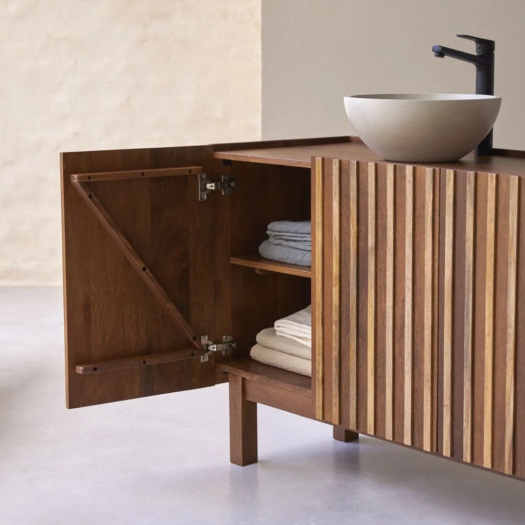 Tikamoon - Mobile per il bagno in legno di mango Milo 164 cm