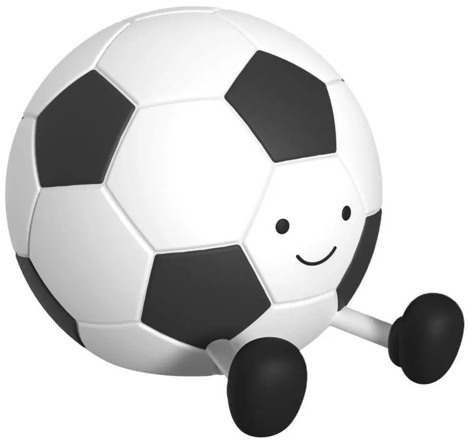 Lampada LED dimmerabile per bambini FOOTBALL LED/2W/5V USB 1200 mAh bianco/nero