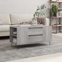 Tavolino Salotto Grigio Sonoma 102x44,5x50 cm Legno Multistrato 831002