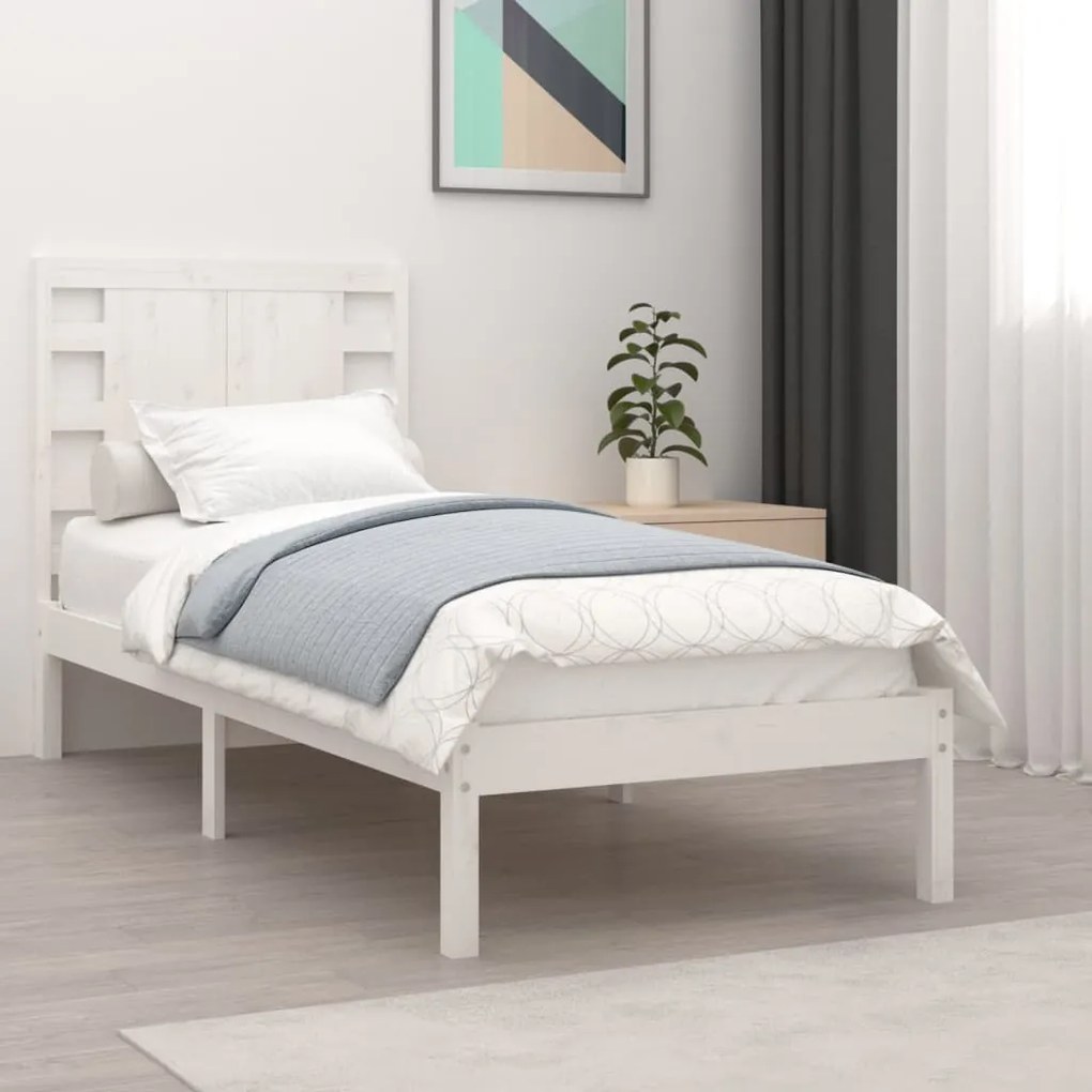 Giroletto Bianco İn Legno Massello 75x190 Cm Small Single /