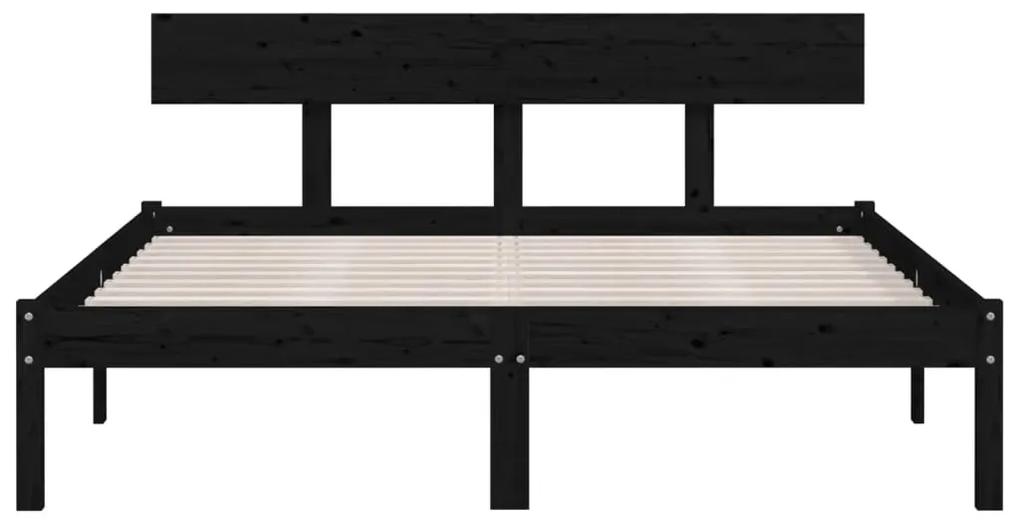 Giroletto nero in legno massello di pino bianco 160x200 cm