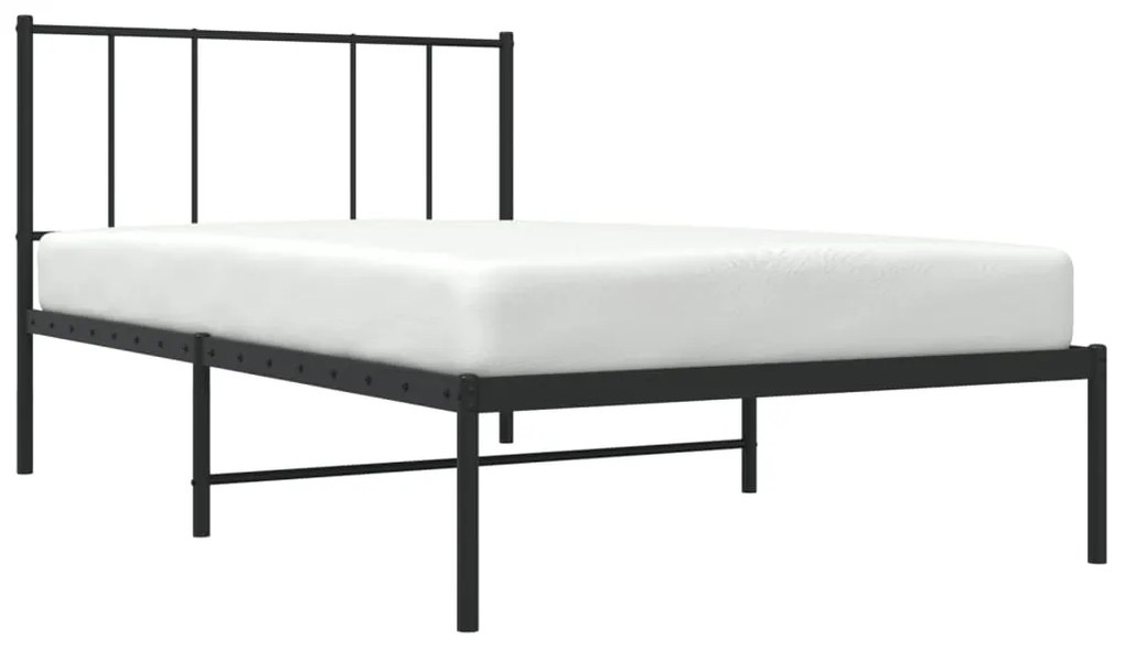 Giroletto con testiera metallo nero 100x200 cm