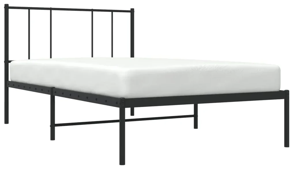 Giroletto con testiera metallo nero 100x200 cm