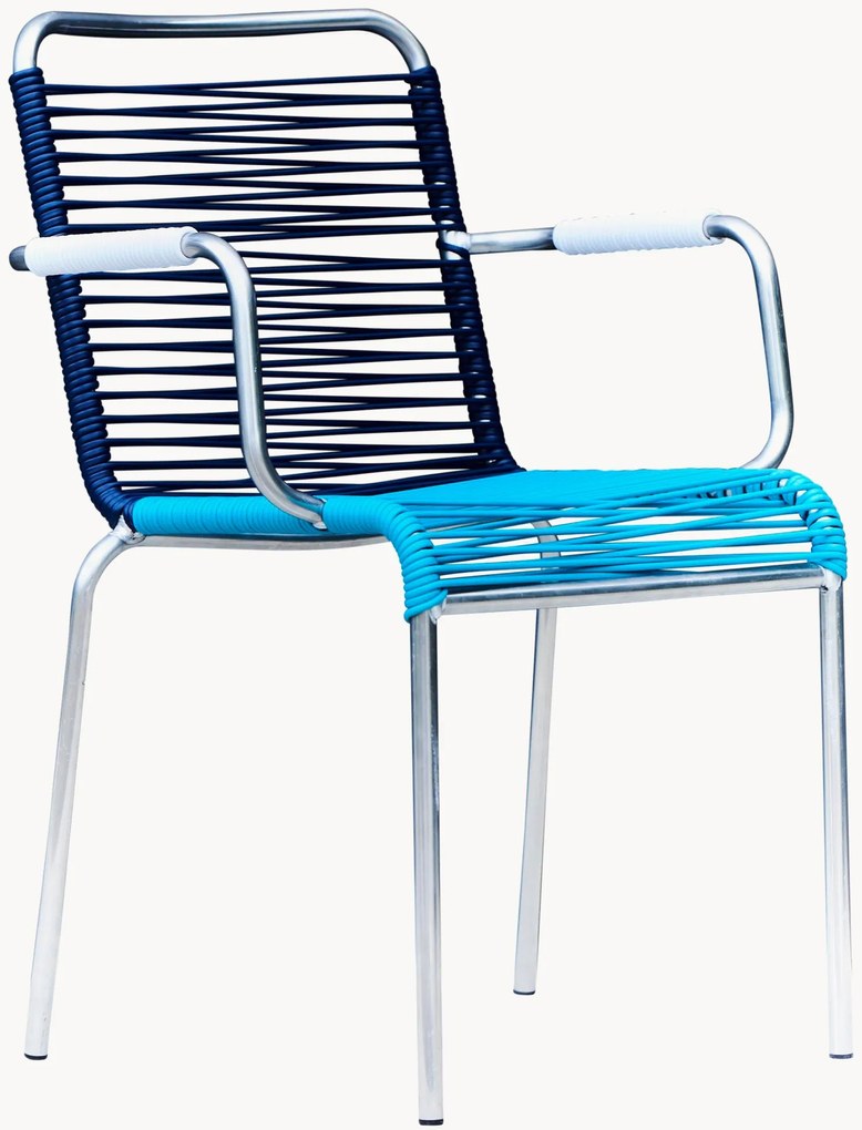 Set di 4 poltroncine da giardino fatte a mano Mya Spaghetti, impilabili