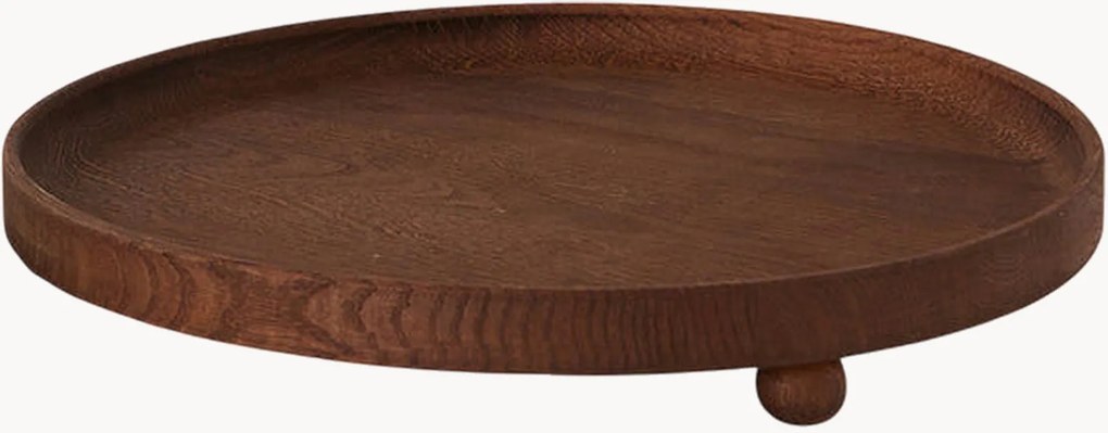 Vassoio da portata rotondo in legno di quercia Inka