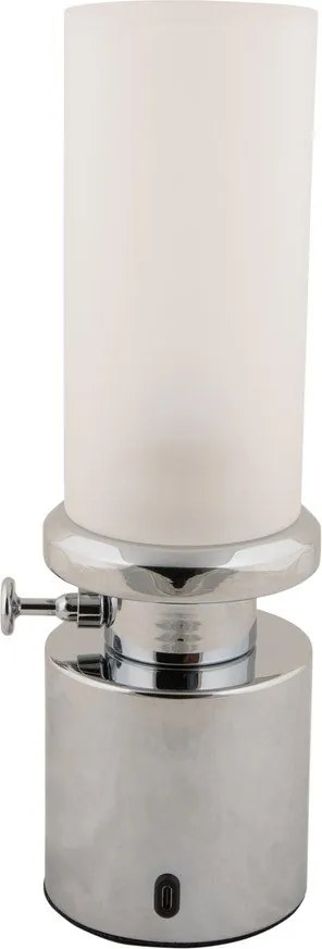 Lampada da tavolo dimmerabile a LED in argento con paralume in metallo/con paralume in vetro (altezza 29,5 cm) Camp - Leitmotiv