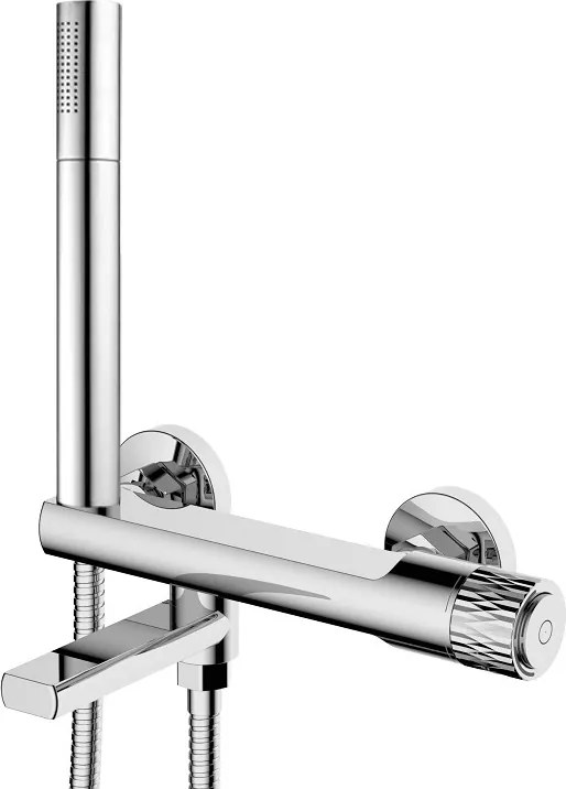 Mexen Diamond rubinetto per vasca da bagno con set doccia, cromo - 71530-00