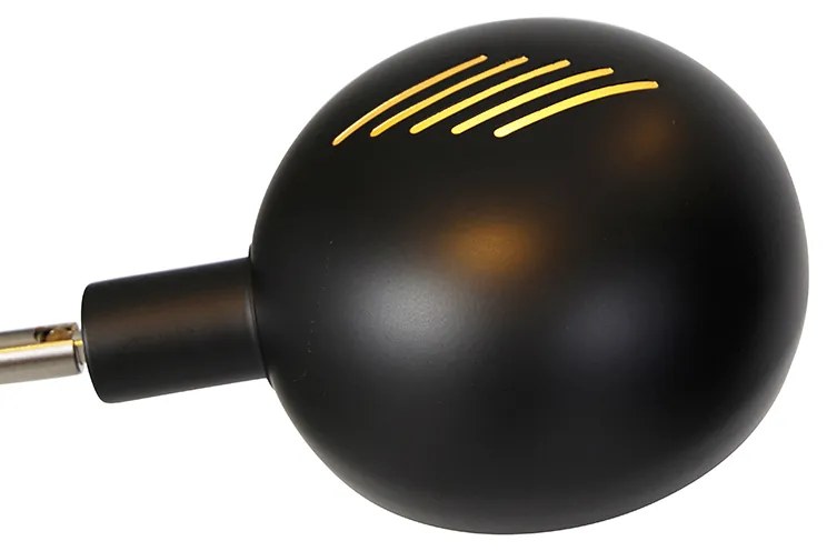 Lampada da terra di design nera 5 luci - Sixties