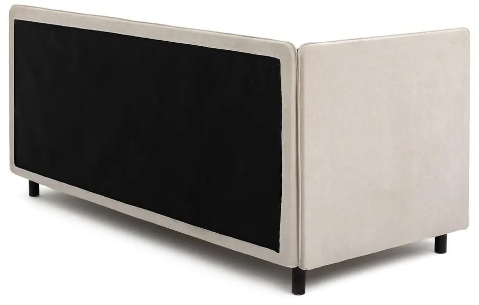 Letto singolo imbottito beige con contenitore con materasso incluso 120x200 cm Avela – Bonami Selection