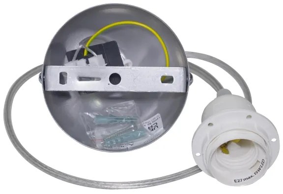 Duolla - Lampadario a sospensione con filo KOBO 1xE27/15W/230V diametro 45 cm antracite/grigio/bianco