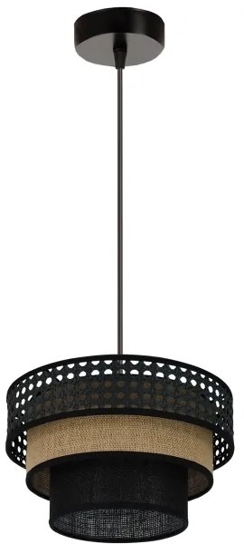 Brilagi - Lampadario a sospensione DAKOTA LUNETA 1xE27/15W/230V Ø 25 cm nero/rat