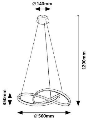 Rabalux 72215 - Lampadario LED a sospensione con filo CASTIEL LED/36W/230V 3000K oro