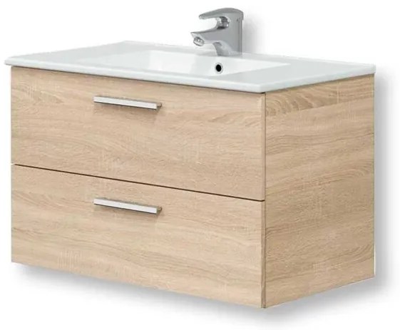 Mobile Bagno Sospeso 80x45 cm – Rovere Canadian, Lavabo Incluso