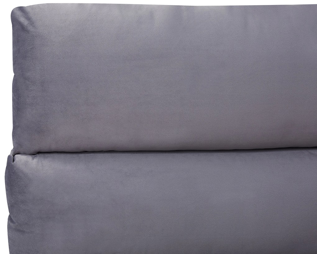 Letto matrimoniale con contenitore velluto grigio 140 x 200 cm BATILLY Beliani