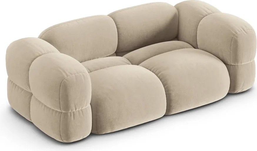 Divano beige con rivestimento in velluto 210 cm Loretto – Cosmopolitan Design