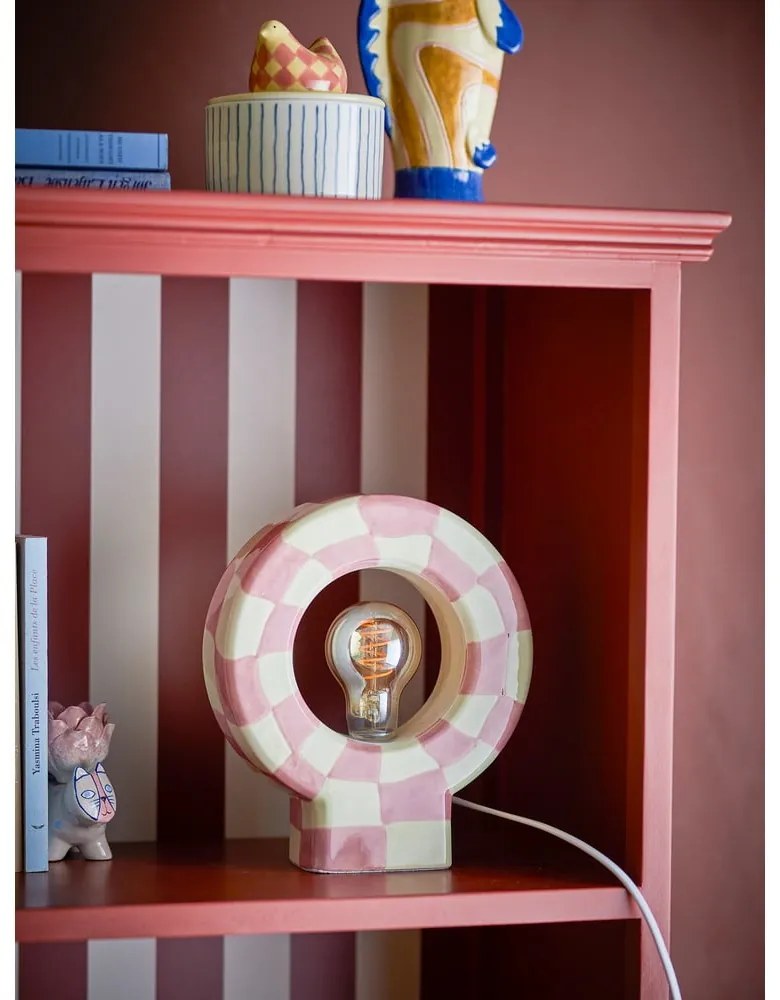 Lampada da tavolo rosa (altezza totale 23,5 cm) Vialini – Bloomingville