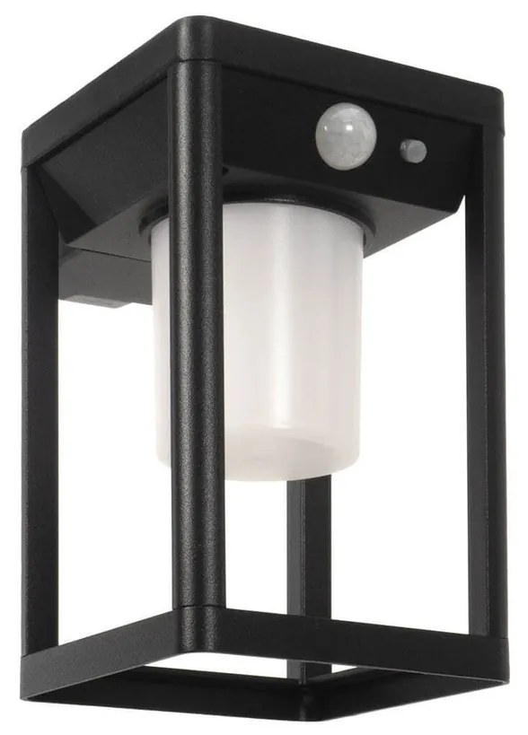 Applique da parete Solare con Sensore Movimento Nera IP54 serie Vimo Colore Bianco Naturale 4.000K