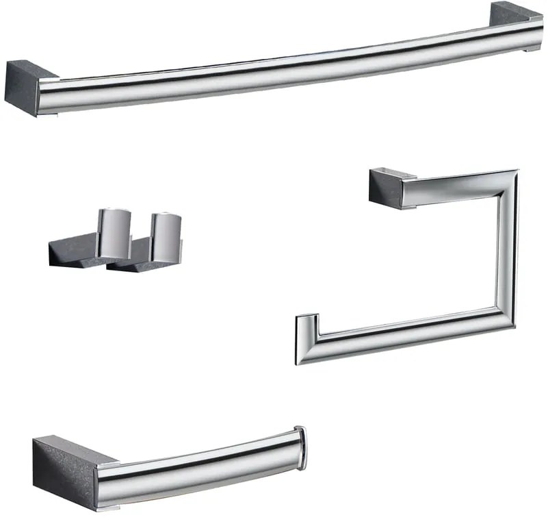 Set di accessori da bagno in zama cromato
