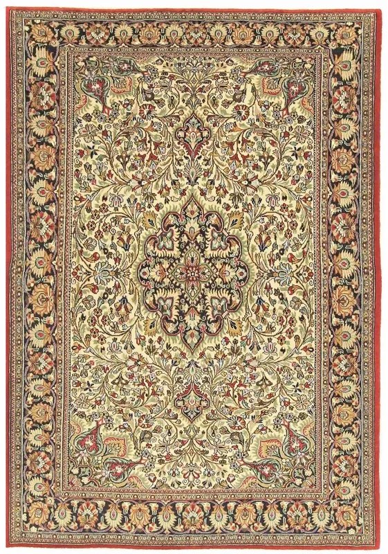 Ghom Tappeto persiano 140 x 200 Beige (Iran) Annodato A Mano
