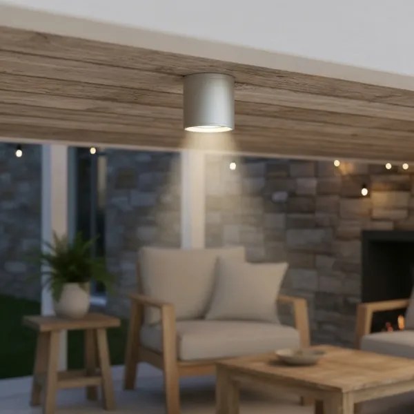 Ideal Lux - Faretto da esterno GUN 1xGU10/28W/230V Ø 11 cm IP55 grigio