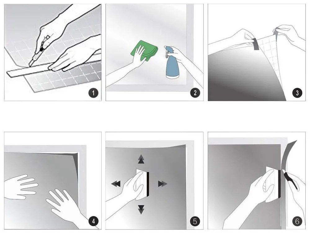 Vetro adesivo smerigliato con pellicola protettiva , altezza 2 m - Ambiance