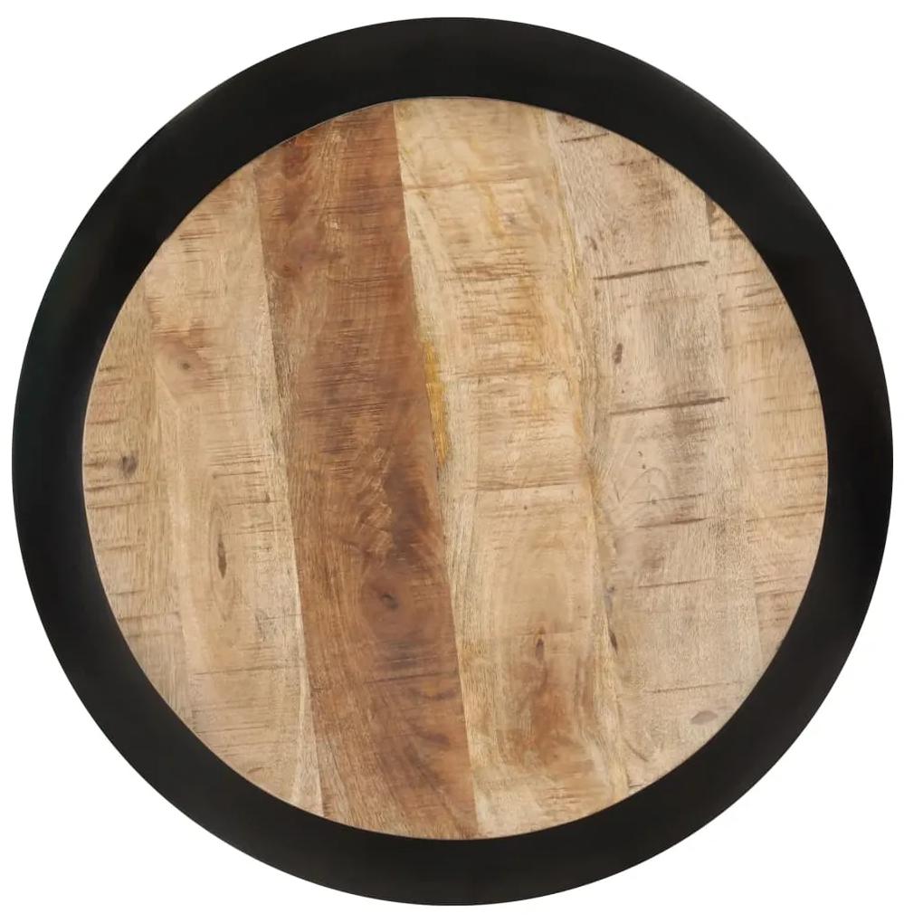 Tavolino da caffè nero 68x68x30 cm in legno massello di mango