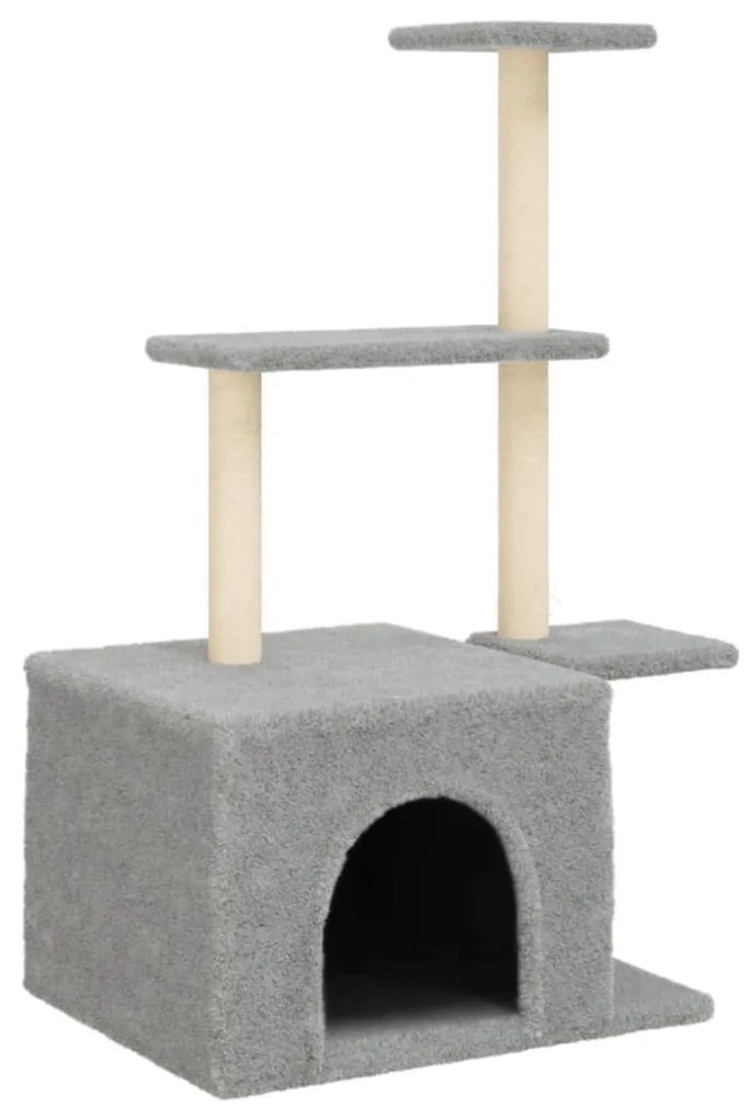 Albero per gatti con tiragraffi in sisal grigio chiaro 110 cm