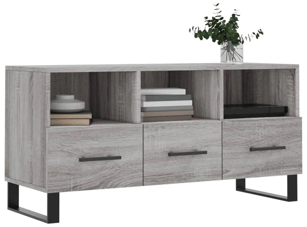 Mobile tv grigio sonoma 102x36x50 cm in legno multistrato