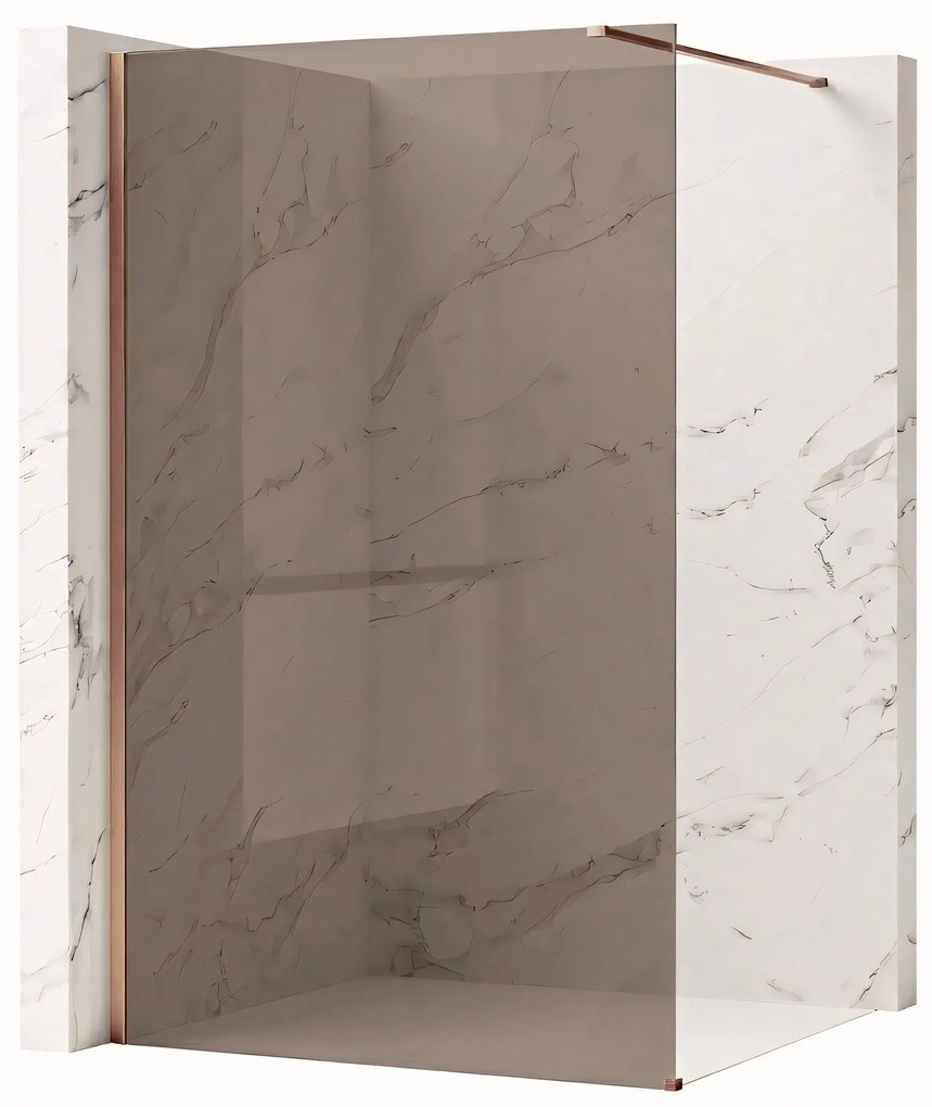 Parete doccia Rea Flexi Brown / Brush Copper 80