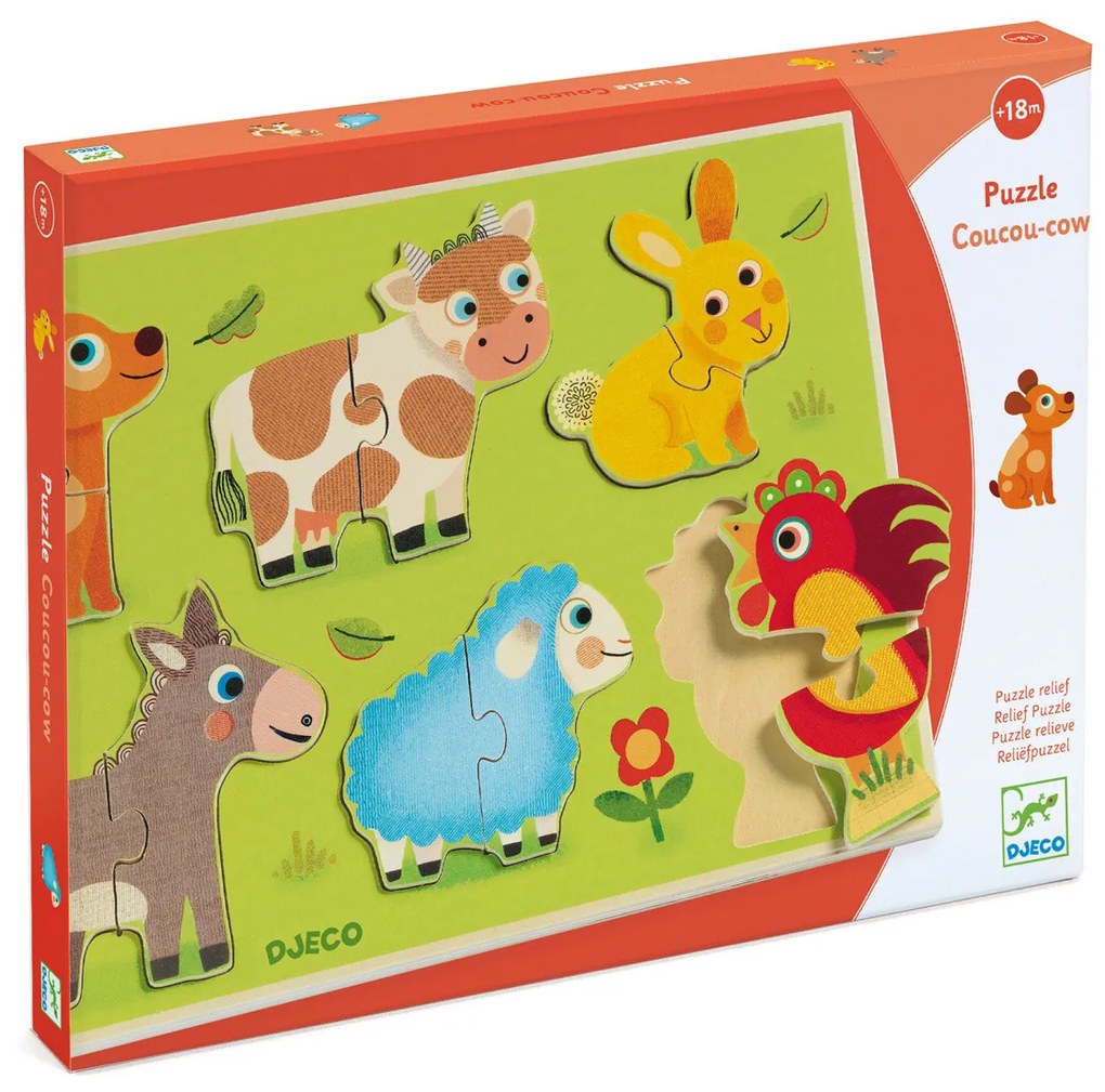 Puzzle di legno - Coucou-cow - Fattoria