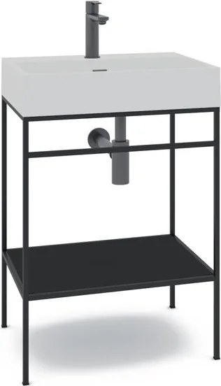 Mobile bagno da terra con lavabo L 60 x H 89 x P 45.5 cm nero per vasca centrale Outline