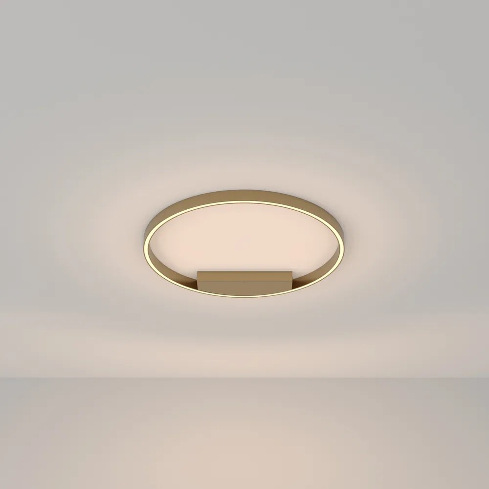 Lampadario A Sospensione Moderno Rim Alluminio Ottone 2 Luci Led 37W