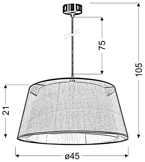 Lampadario su filo CHARLIE 1xE27/60W/230V beige